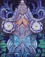 "Flower Totem" Original Acrylic Painting