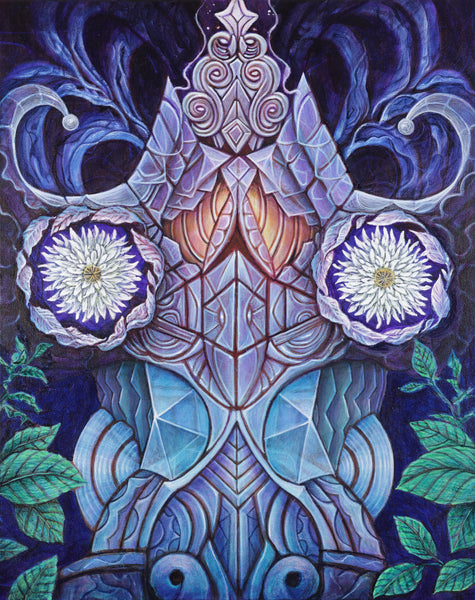 "Flower Totem" Original Acrylic Painting