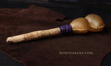 Handmade Double Chamber Elk Rattle with Leather