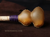 Handmade Double Chamber Elk Rattle with Leather