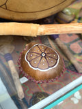 14 inch Hand Painted Elk Frame Drum and Palm Rattle Kit - with Deluxe Mallet