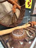 14 inch Hand Painted Elk Frame Drum and Palm Rattle Kit - with Deluxe Mallet