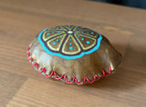 Handmade Elk Rattle - No-Handle Turtle Shaker with Peyote Symbol