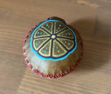 Handmade Elk Rattle - No-Handle Turtle Shaker with Peyote Symbol