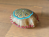 Handmade Elk Rattle - No-Handle Turtle Shaker with Peyote Symbol