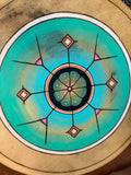 16 inch PAINTED Elk Frame Drum with Peyote Symbol - with Mallet