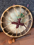 16 inch PAINTED Elk Frame Drum with Peyote Symbol - with Mallet