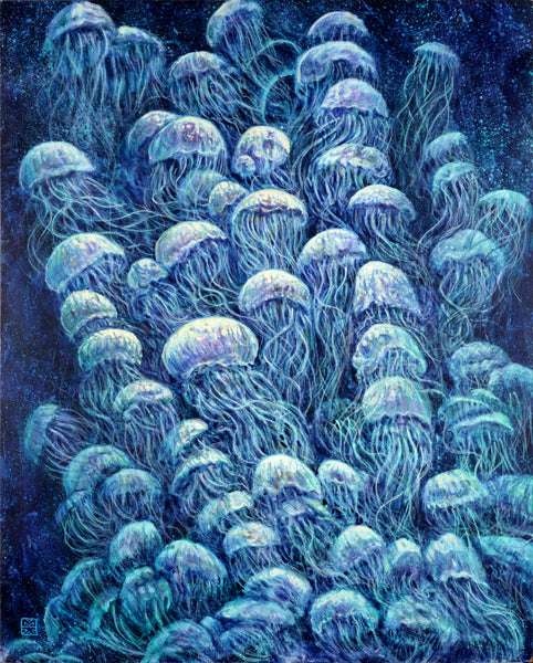 "Jellyfish Bloom" Original Acrylic Painting