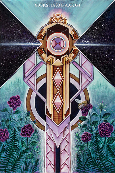 "Rose Shrine" Original Acrylic Painting