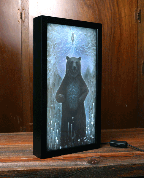 I Am The Universe Spirit Bear Light Box: Art Display or Night Light