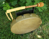 handmade buffalo frame drum, shamanic drum, ceremony drum with deluxe mallet for sale 