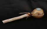 Handmade Painted Peyote Rattle with Feathers